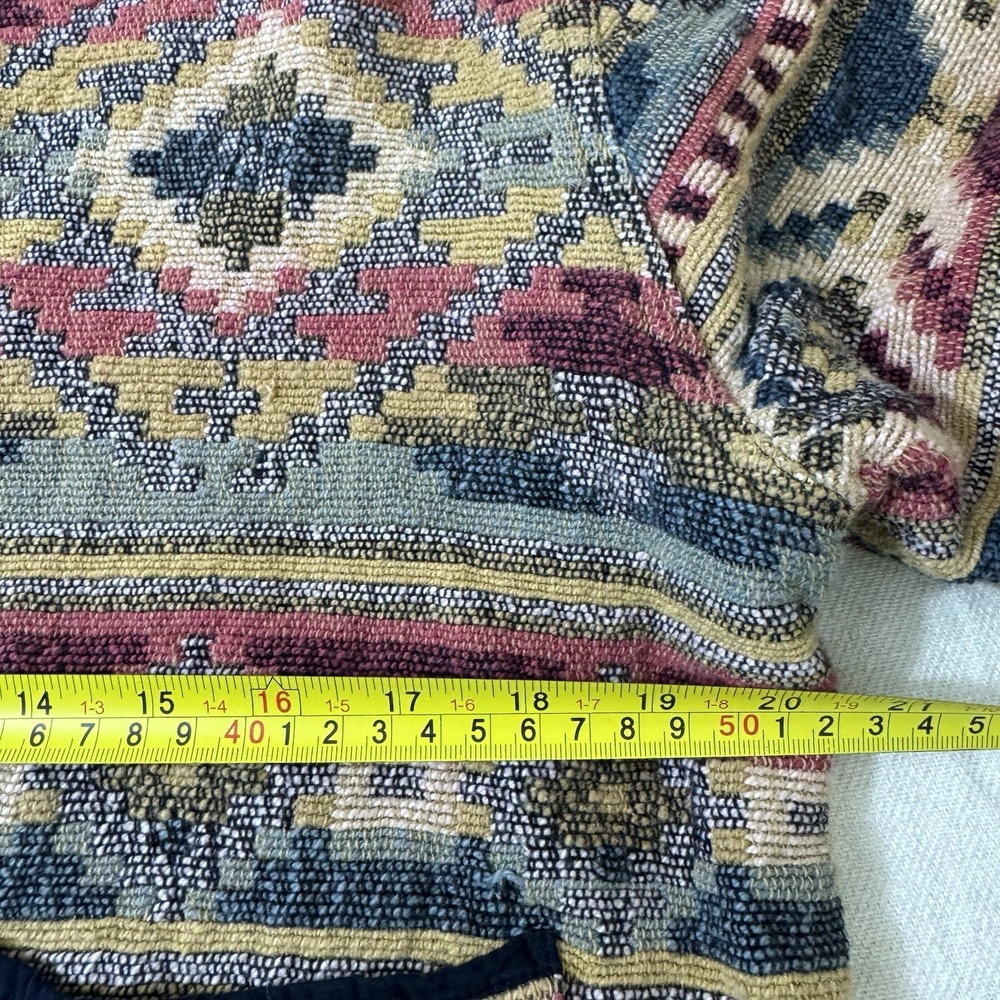 Vintage 90s Southwestern Tapestry Jacket Women's Size L Woven Aztec Tribal Boho - Picture 6 of 8